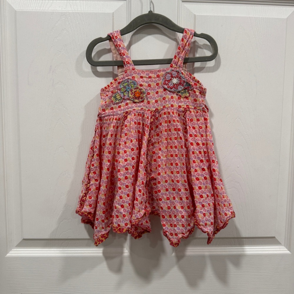 Nini & Maggi Girls 12M Floral Dress Pink‎ Sleeveless Applique Cute Summer